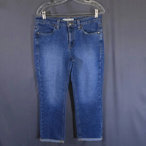 Tommy Hilfiger Hipster Jeans Cropped Medium Wash‎ Size 6 Preppy Coastal
